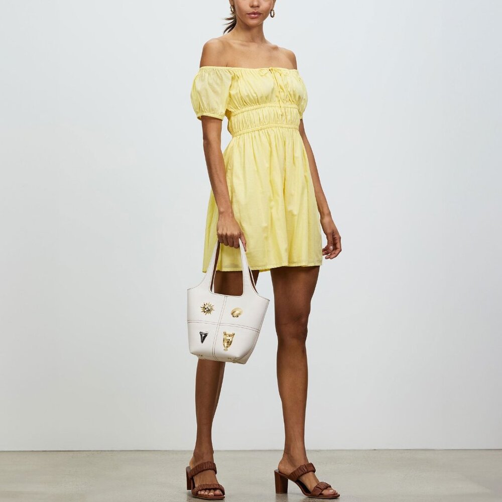 Faithfull The Brand Viola Mini Dress Plain Lemon